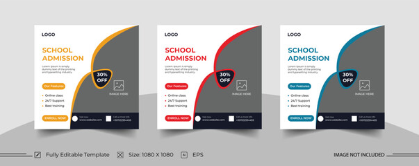 School admission social media post template