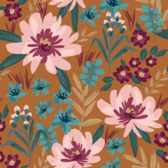 Fotobehang Floral seamless pattern. Vector design for paper, cover, fabric, interior decor and other © Nadia Grapes