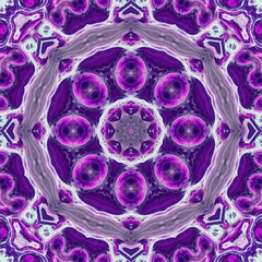 Purple geometric symmetry seamless pattern with pretty floral wreath ornament, good for business concept, company, wallpaper