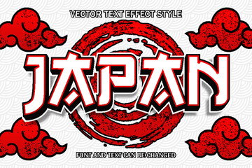 japan banzai typography 3d editable text effect font style template japanese background