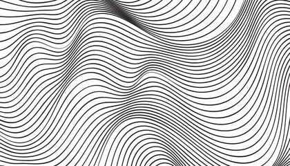 Fototapeta na wymiar abstract smooth waves background. black and white wavy stripes background