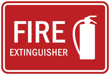 Obraz premium fire emergency fire extinguisher sign and label