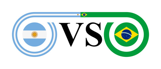 the concept of argentina vs brazil. vector illustration isolated on white background