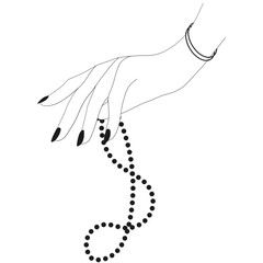 Hand with a locket Mystical design