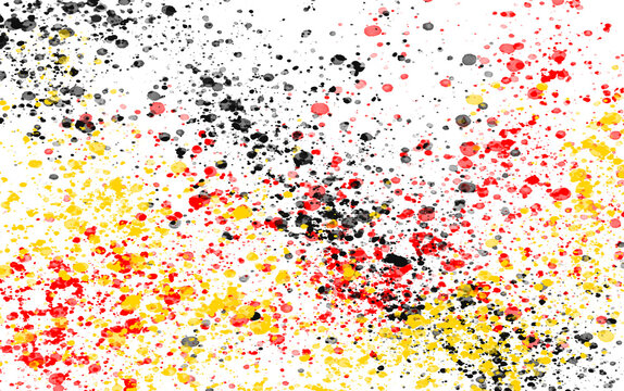illustration, splash of paint with colors germany flag transparent background