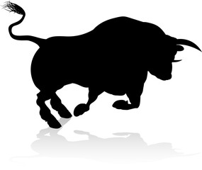 Charging Bull Silhouette