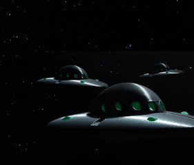 Three UFOs in attack formation