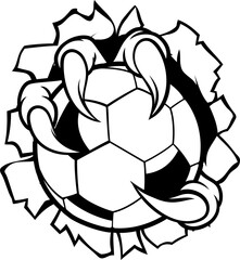 Obraz premium Soccer Ball Eagle Claw Talons Ripping Background