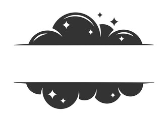 Soap foam silhouette isolated on white background. Cleaning concept. Vector illustration