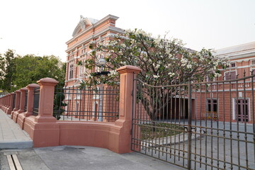 The strange and beautiful pink building was built in the King of Thailand in the reign of King Rama...