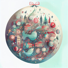 beautiful Christmas ball digital illustration