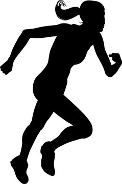 Runner Racing Track and Field Silhouette