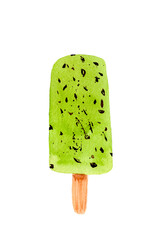 Hand drawn watercolor popsicle frozen dessert