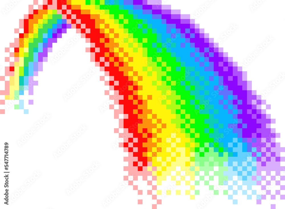 Wall mural rainbow pixel art 8 bit arcade video game icon