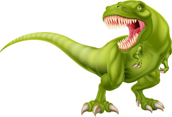 Tyrannosaurus T Rex Dinosaur Cartoon Roaring © Christos Georghiou