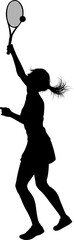 Tennis Silhouette Sport Player Woman