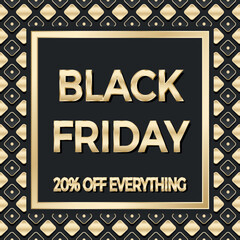 Black friday, Sonderangebote, Shopping, Outlet, Einzelhandel - Flyer, Banner, Werbung, Anzeige, Schild, Gold, Luxus