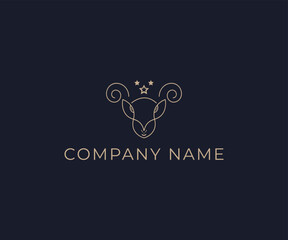 Sheep Line art Logo Design