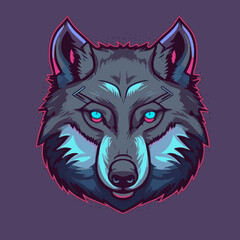 Wolf Head Mascot Illustration for Logo Icon or Poster