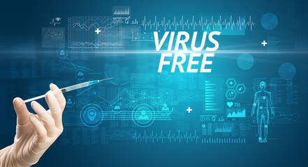 Syringe needle with virus vaccine