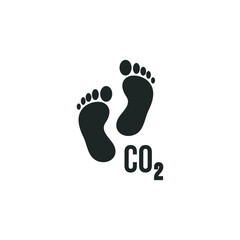 Carbon footprint icon isolated on white background