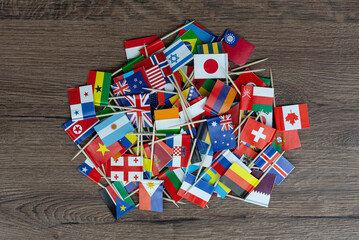 the cocktail toothpick flags from all around world