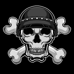 Millitary skull soldier head logo illustration