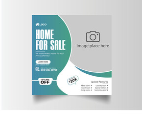 Real estate house for sale social media banner template