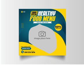 Food menu and restaurant social media post template