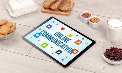 Healthy Tablet Pc compostion, social networking concept