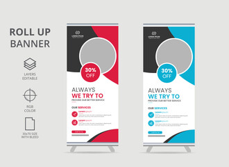 roll up business brochure flyer banner design vertical template, cover presentation background, modern publication x-banner and flag-banner,