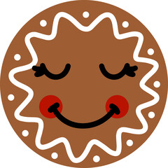 Gingerbread face cartoon illustration