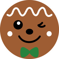 Obraz premium Gingerbread face cartoon illustration