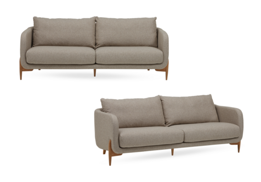 Modern sofa with cut out isolated on background transparent