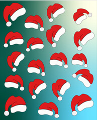 red  christmas hats with gradient