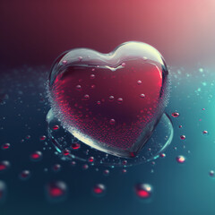 Obraz premium Heart Shape Bubble. AI render.
