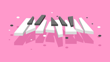 Abstract Piano Keys Music Keyboard Instrument Song Melody Vector Design Style