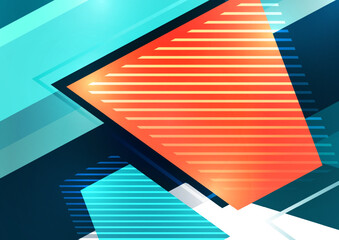 Geometric background. Modern overlapping shapes. Unusual color pattern for your design. Business or technology presentation, app cover template