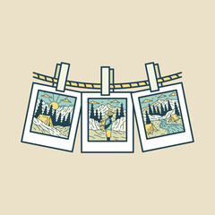 Fototapeta premium Camping picture graphic illustration vector art t-shirt design