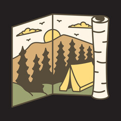 Camping and adventure graphic illustration vector art t-shirt design