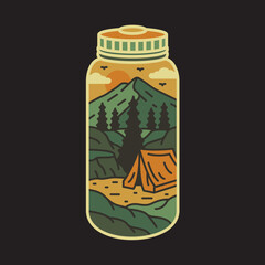 Camping graphic illustration vector art t-shirt design