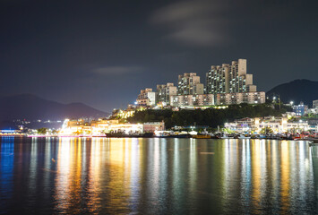 Obraz premium Night View of Yeosu, South Jeolla Province, Korea
