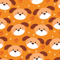 seamless pattern cartoon puppy. cute animal wallpaper for textile, gift wrap paper