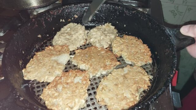Draniki fried topinambur artichoke with flour and 
