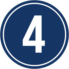 Fototapeta premium A circular sign indicating number 4. number FOUR