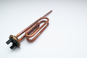 Electric Water Heater Maintenance and Repair. New electric heater on a white background