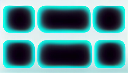 Abstraction. On a white background glowing black-emerald squares and rectangles.