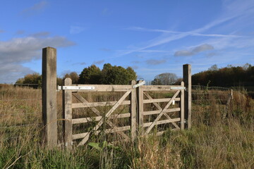 Fototapeta na wymiar wooden gate in a rural environment