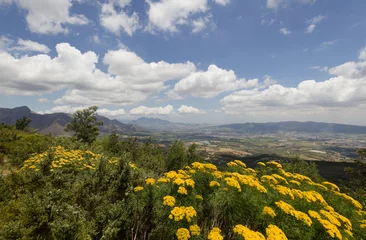 Foto op Canvas A view towards Cape Town from du Toits kloof Pass near Paarl, Western Cape, South Africa. © Jacques Hugo