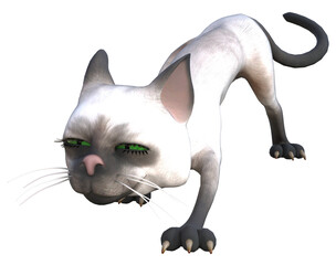 Obraz premium Siamese Cat 3D PNG Illustration 12